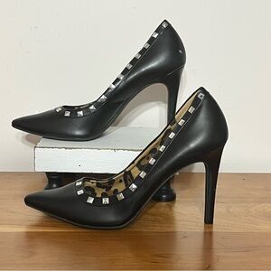 Women’s Christian Siriano 4” Pointed Toe Stiletto Studded Heels Black Size‎ 10